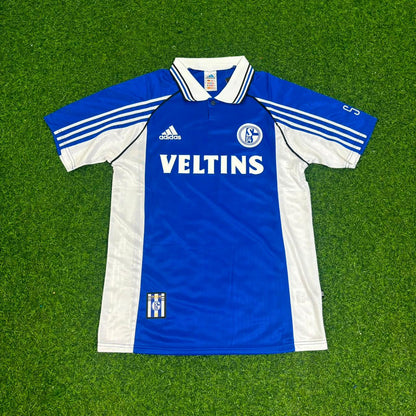 Olaf Thon FC Schalke 04 1999/2000 Blaues Heimtrikot Retro Fußballtrikot Jersey