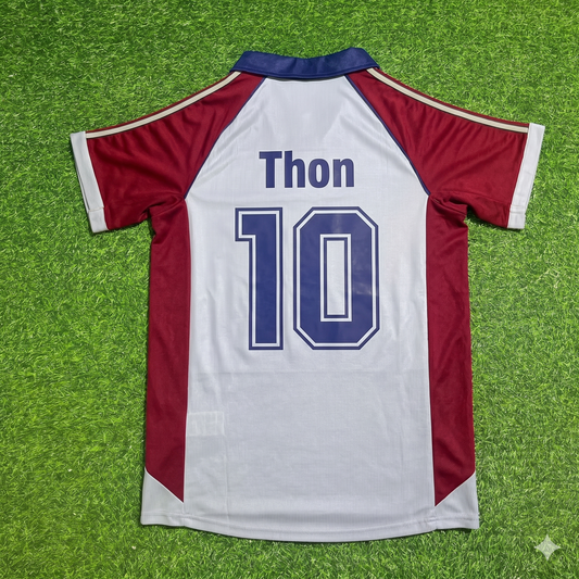 Olaf Thon #10 FC Bayern München Auswärts Retro Fußballtrikot Grau Jersey