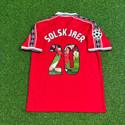 Ole Gunnar Solskjær Manchester United 1998-1999 Special Edition Retro Football Jersey Kit