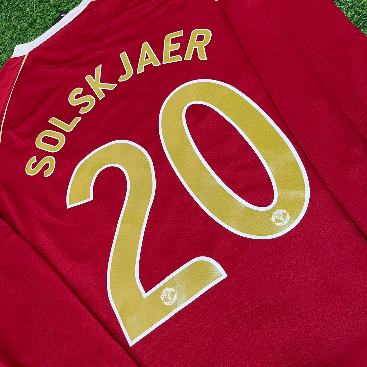 Ole Gunnar Solskjær #20 Manchester United 2006 2007 Red Golden Football Jersey