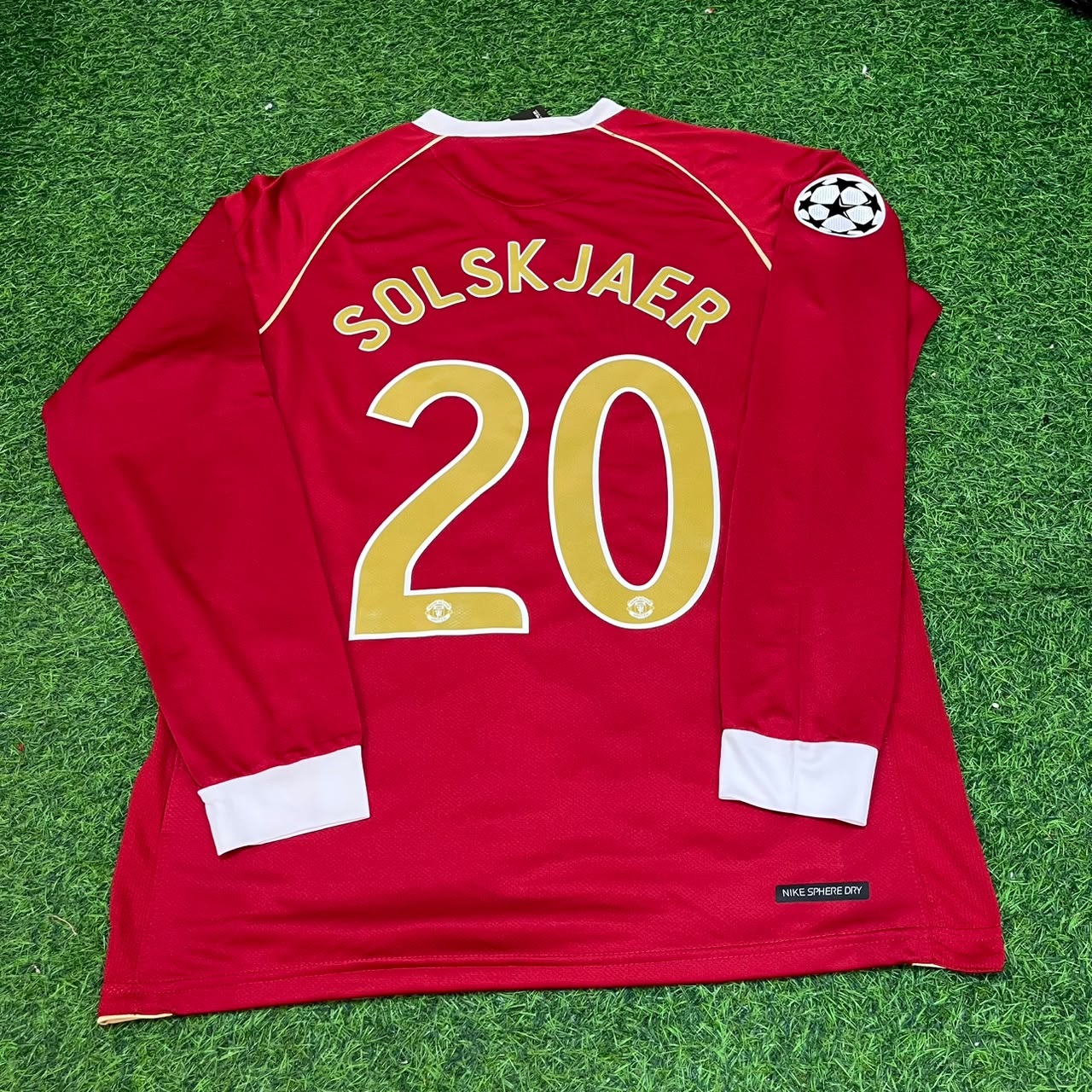 Ole Gunnar Solskjær #20 Manchester United 2006 2007 Red Golden Football Jersey
