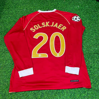 Ole Gunnar Solskjær #20 Manchester United 2006 2007 Red Golden Football Jersey