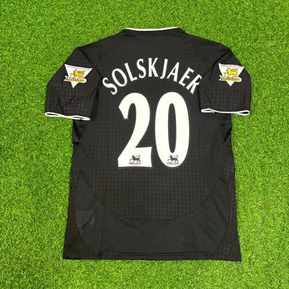 Ole Gunnar Solskjaer Manchester United 2003 2004 Away Black Retro Football Jersey