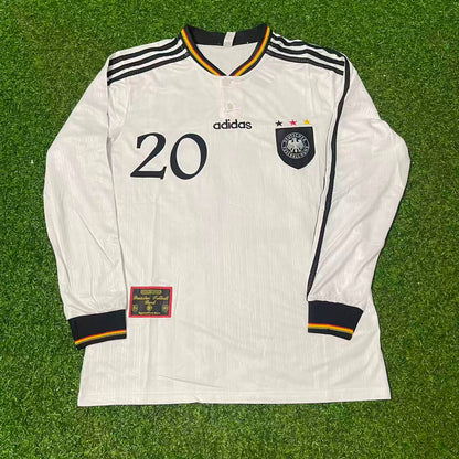 Germany EURO 1996 Oliver Bierhoff Final Home Long Sleeve Retro Football Jersey Kit