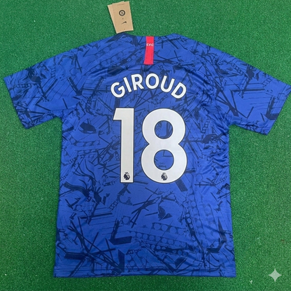 Olivier Giroud #18 Chelsea 2019 2020 Blue Retro Football Jersey Kit