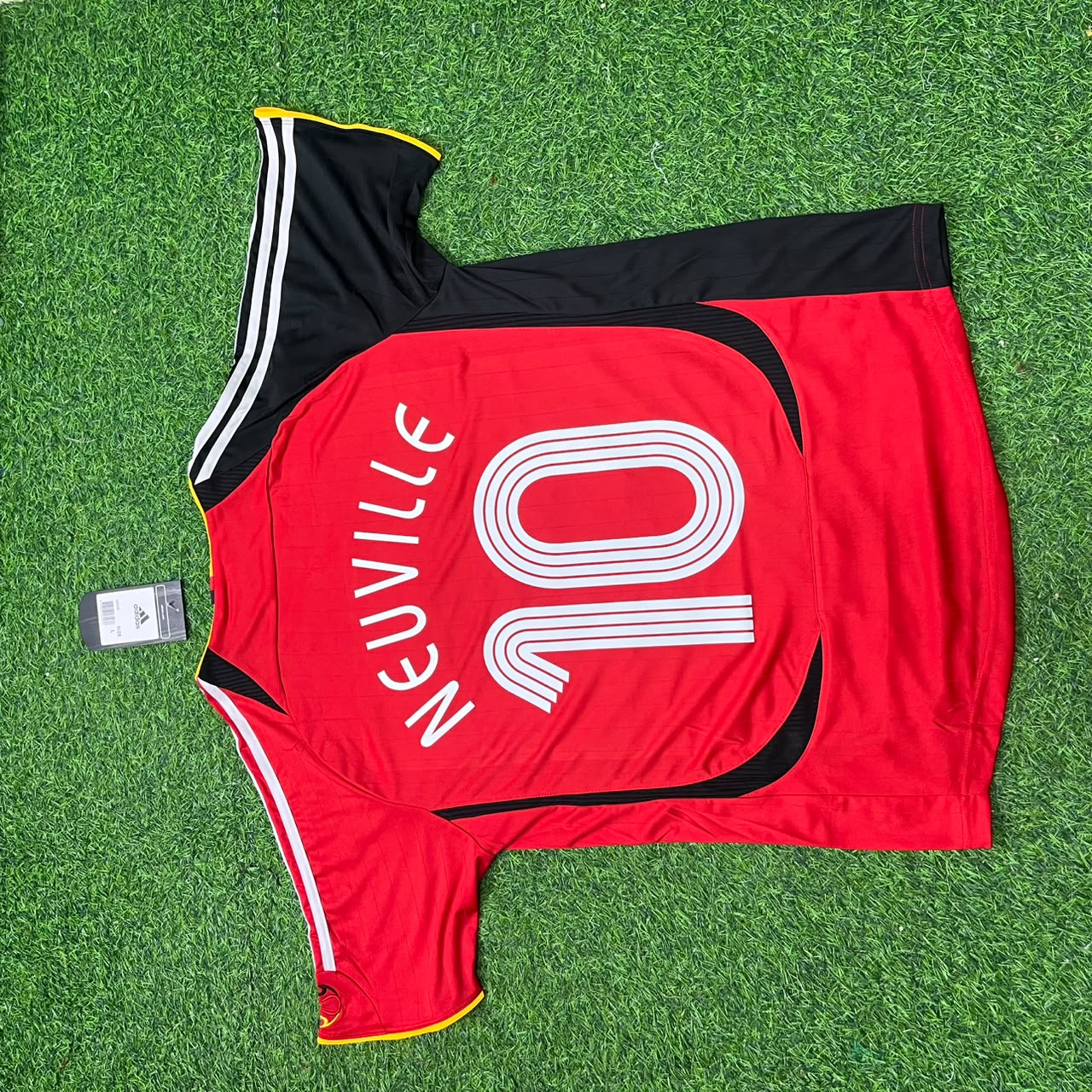Germany World Cup 2006 Oliver Neuville Away Red Black Retro Football Jersey