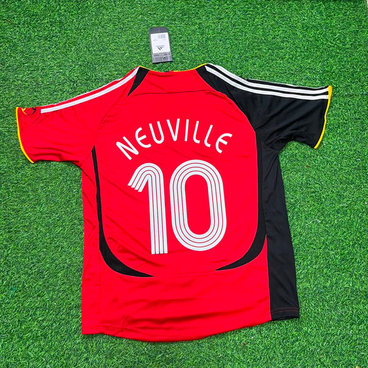 Germany World Cup 2006 Oliver Neuville Away Red Black Retro Football Jersey