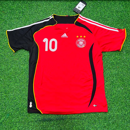 Germany World Cup 2006 Oliver Neuville Away Red Black Retro Football Jersey
