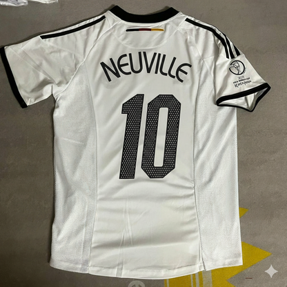 Germany World Cup 2002 Oliver Neuville Deutschland Japan Korea White Retro Football Jersey