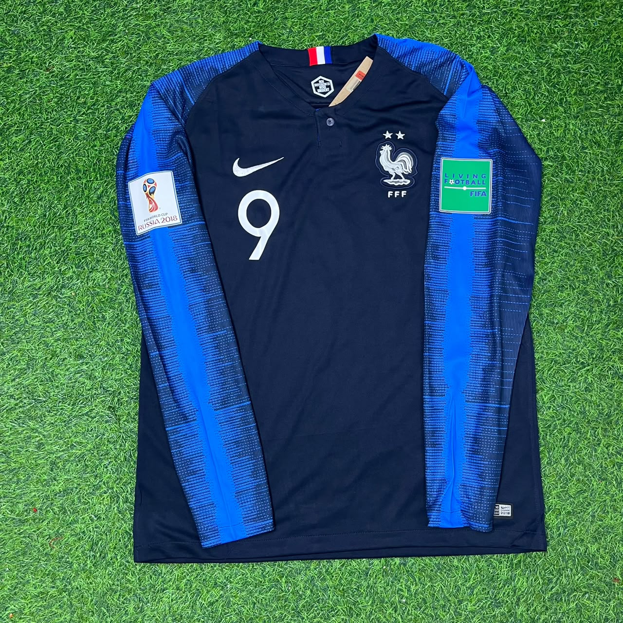 France World Cup 2018 Olivier Giroud Final Long Sleeve Retro Football Jersey Kit