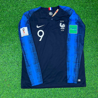 France World Cup 2018 Olivier Giroud Final Long Sleeve Retro Football Jersey Kit