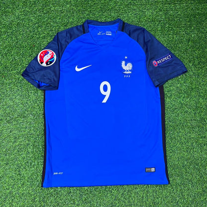 France EURO 2016 Olivier Giroud #9 Home Retro Football Jersey