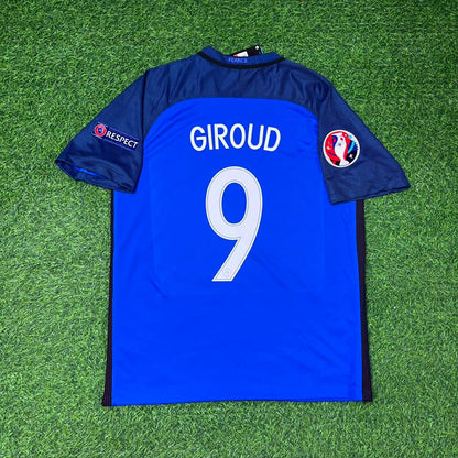 France EURO 2016 Olivier Giroud #9 Home Retro Football Jersey
