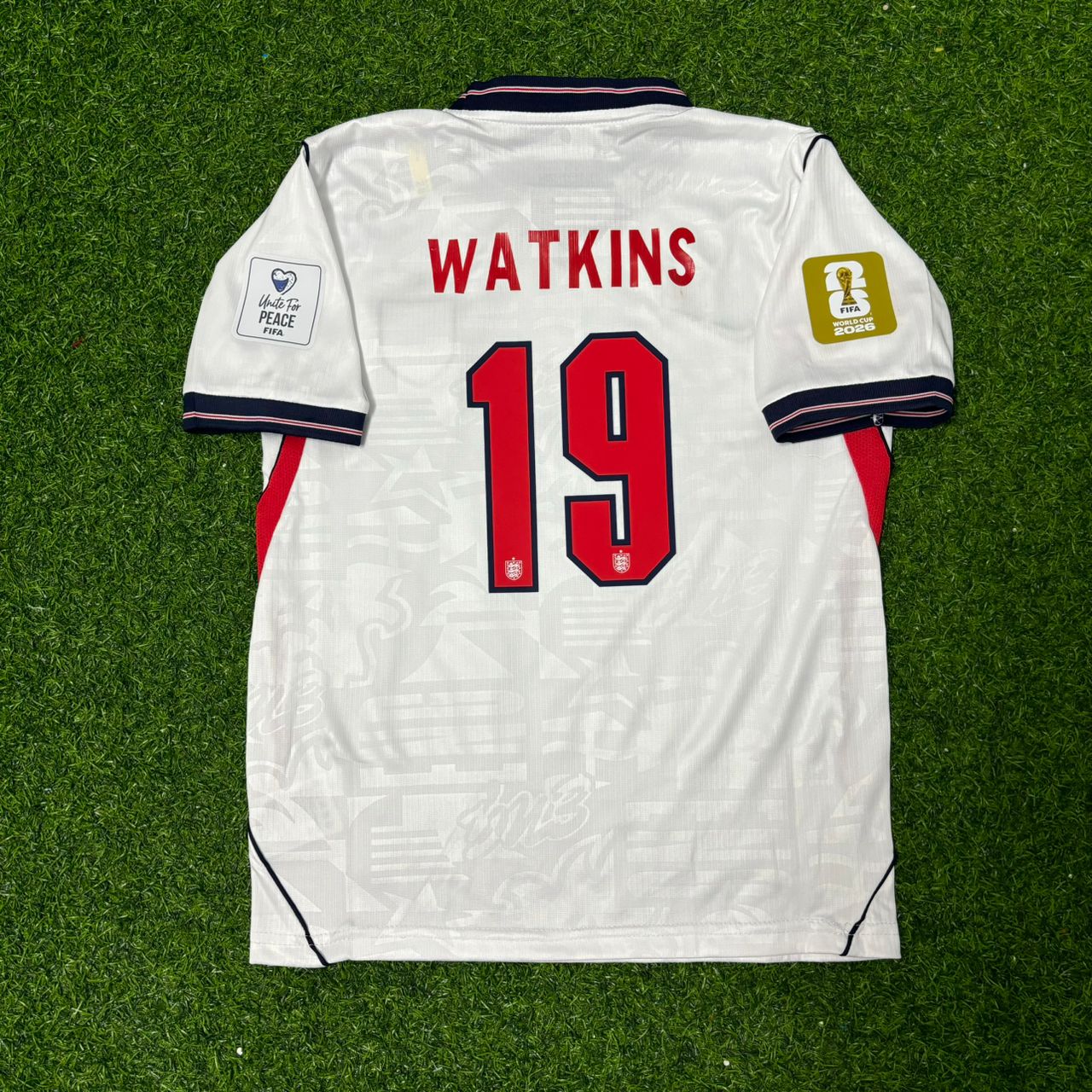 Ollie Watkins #19 England 2026 World Cup KIDS Home White Football Jersey