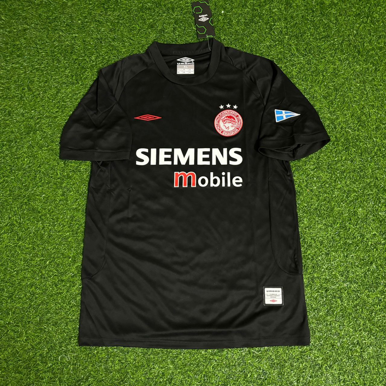 Olympiacos 2004/05 Black Home Retro Football Jersey Kit