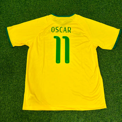 Oscar #11 Brazil 2014 Retro Football Jersey Collection