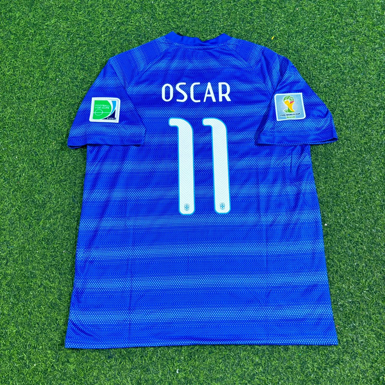 Brazil World Cup 2014 Oscar 11- Retro Blue Jersey Trikot