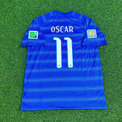 Brazil World Cup 2014 Oscar 11- Retro Blue Jersey Trikot