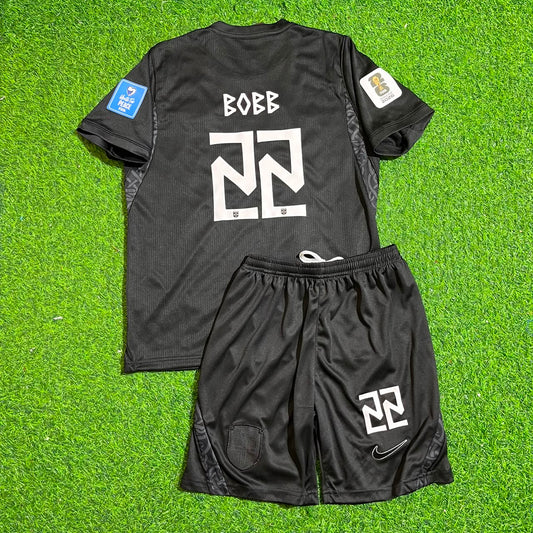 Norway World Cup 2026 Oscar Bobb #22 Away Black Kids Football Jersey