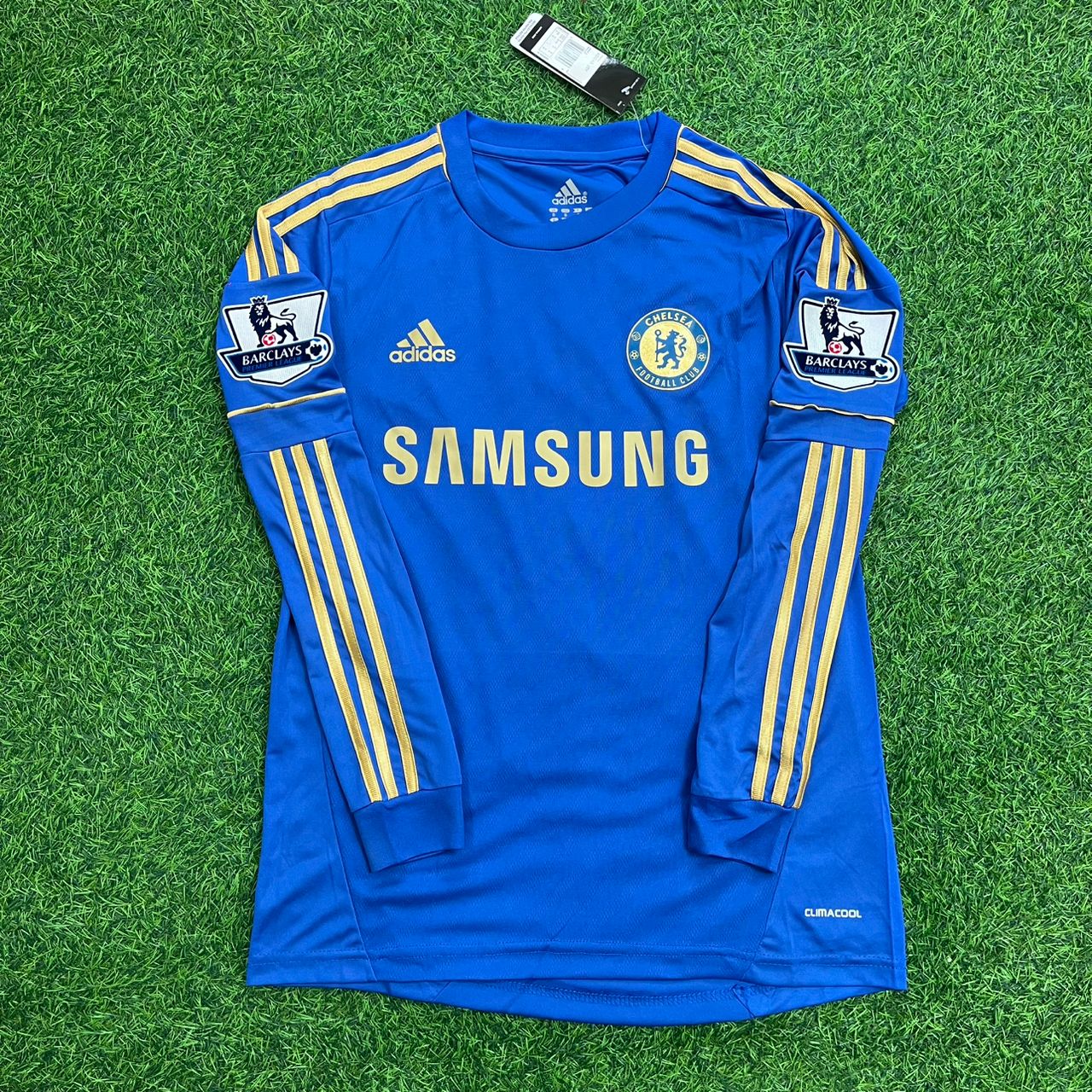 Oscar Chelsea 2012/13 Premier League Patch Blue Retro Football Jersey