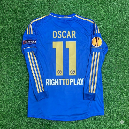 Oscar 11-Chelsea 2013 Europe League Final Amsterdam Blue Retro Football Jersey