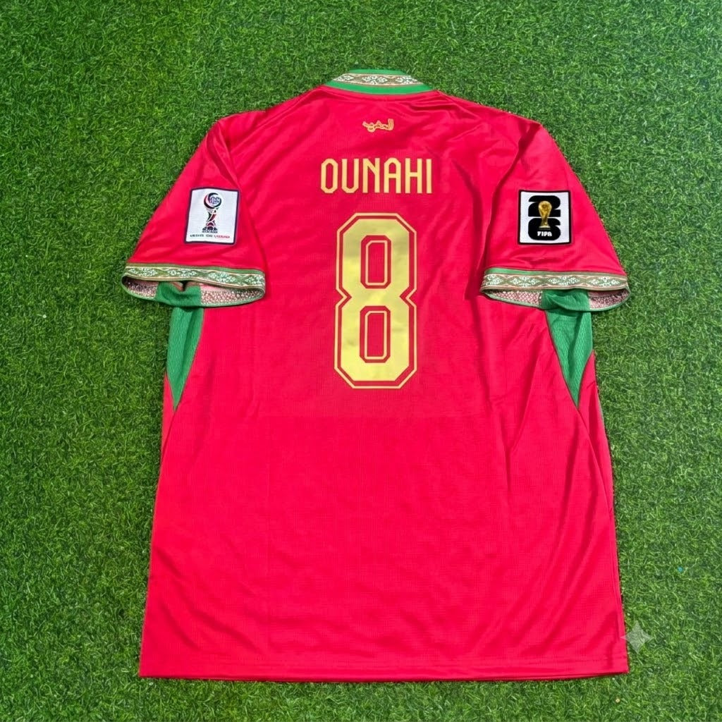 Azzedine Ounahi Morocco 2026 World Cup Home Red Football Jersey