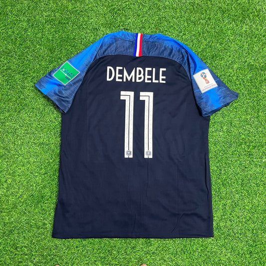 France World Cup 2018 Ousmane Dembélé 11 Final Retro Football Jersey