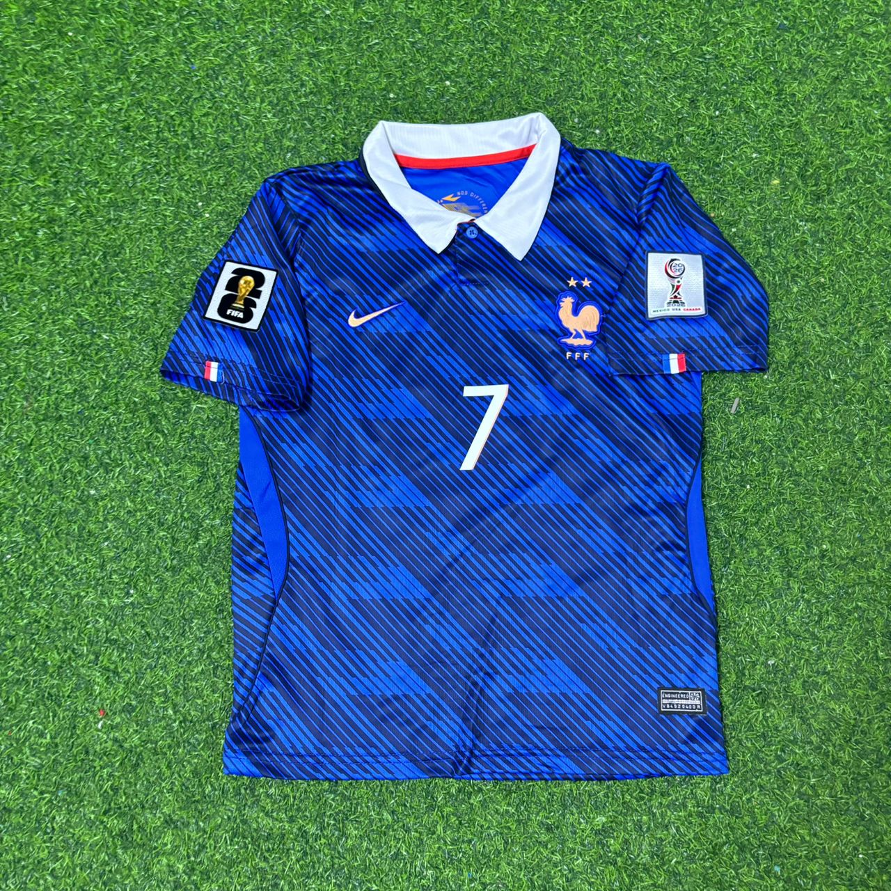 Ousmane Dembélé #7 France 2026 World Cup Kids Home Blue Football