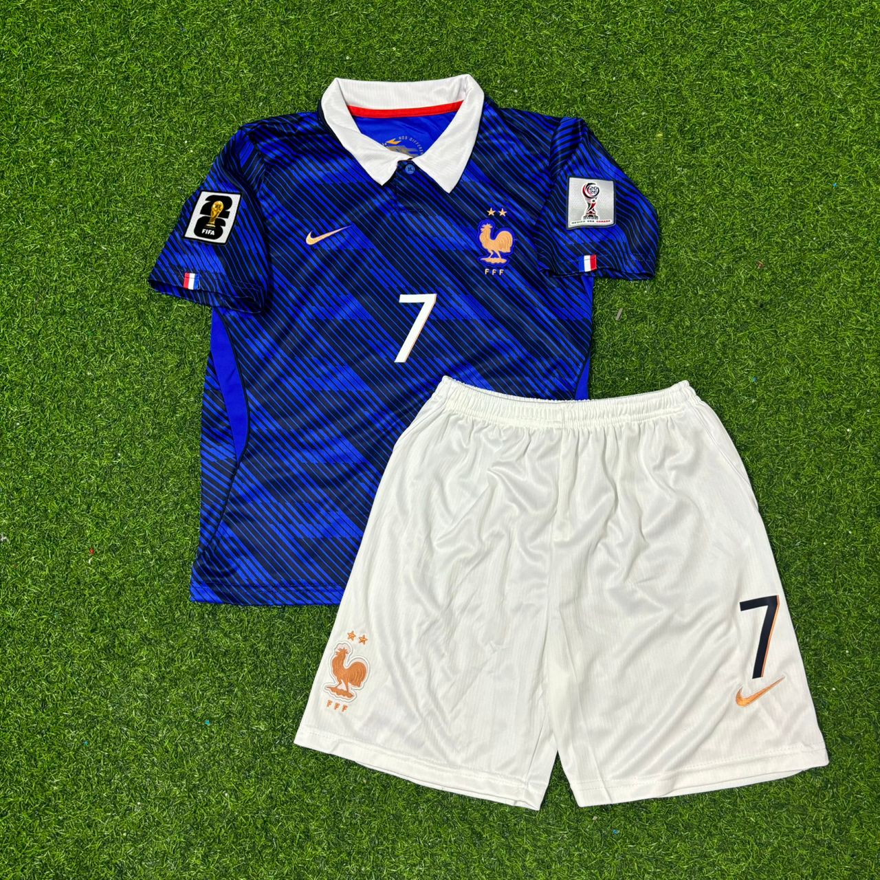 Ousmane Dembélé #7 France 2026 World Cup Kids Home Blue Football