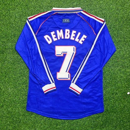Ousmane Dembele France World Cup Retro Long Sleeve Football Jersey Kit