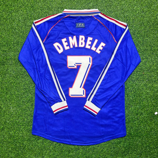 Ousmane Dembele France World Cup Retro Long Sleeve Football Jersey Kit
