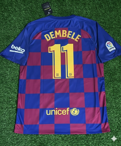 Ousmane Dembele Barcelona 2019/20 Home Retro Football Jersey