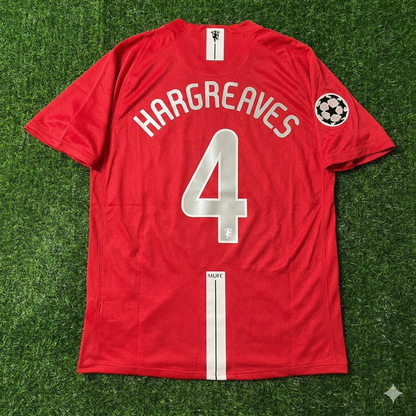Owen Hargreaves Manchester United Champions League Final Moscow 2008 Retro Red Football Shirt Jersey