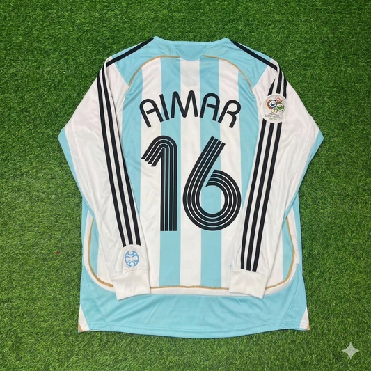 Argentina World Cup 2006 Pablo Aimar #16 Retro Long Sleeve Football Jersey