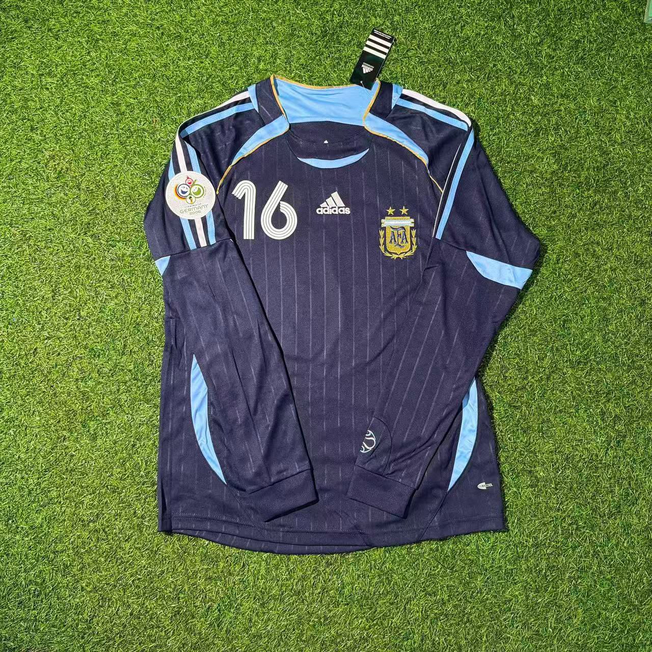 Argentina World Cup 2006 Pablo Aimar Long Sleeve Retro Football Jersey Kit