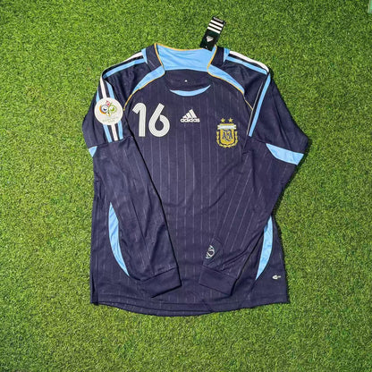 Argentina World Cup 2006 Pablo Aimar Long Sleeve Retro Football Jersey Kit