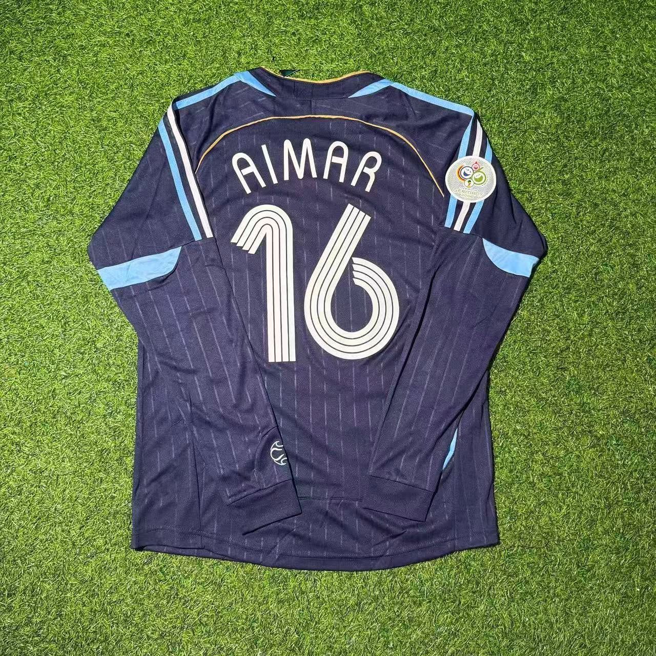 Argentina World Cup 2006 Pablo Aimar Long Sleeve Retro Football Jersey Kit