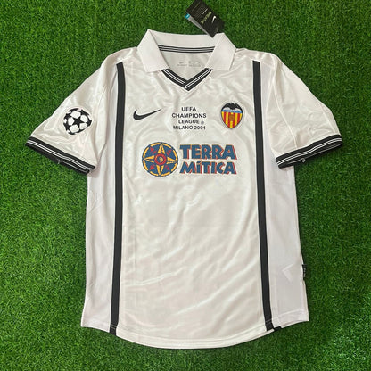Pablo Aimar Valencia 2001 Milano Champions Final Retro Football Jersey Kit