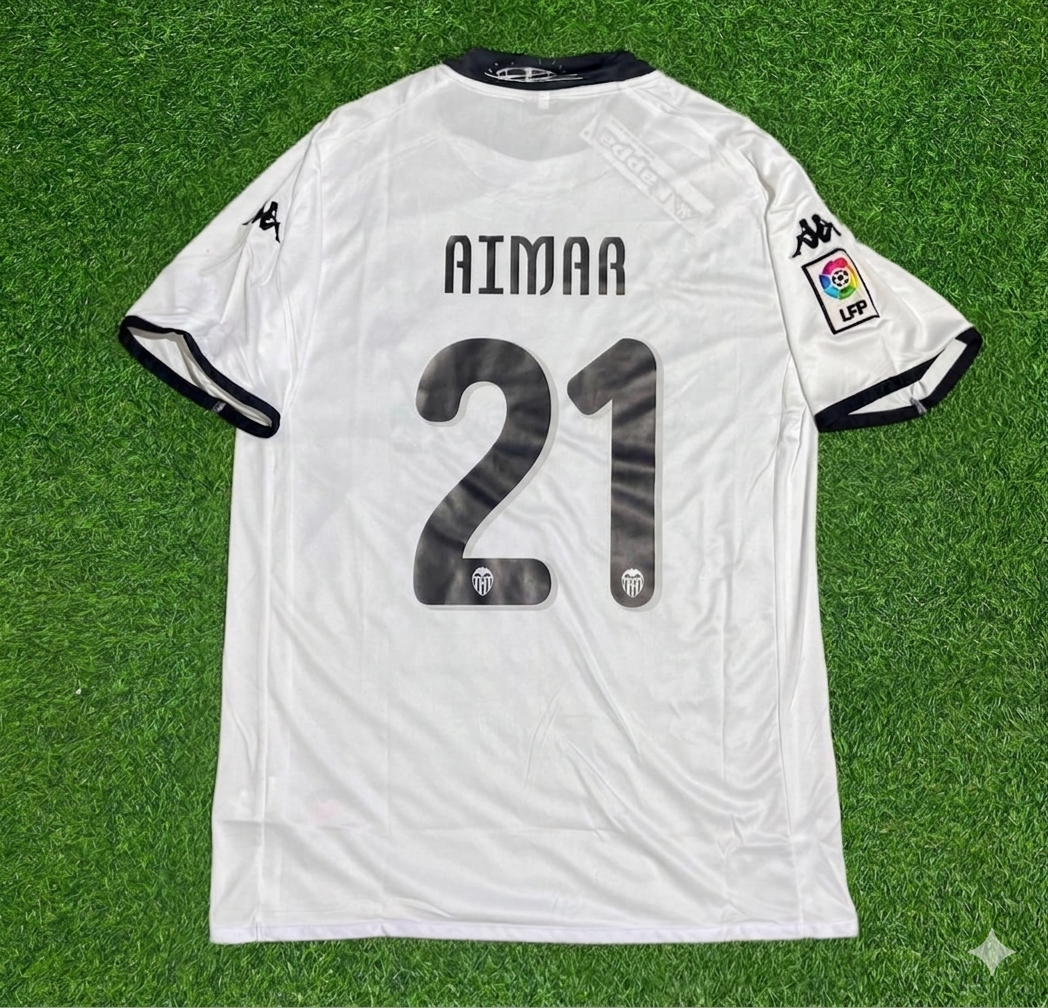 Pablo Aimar #21 Valencia White Retro Football Jersey Kit