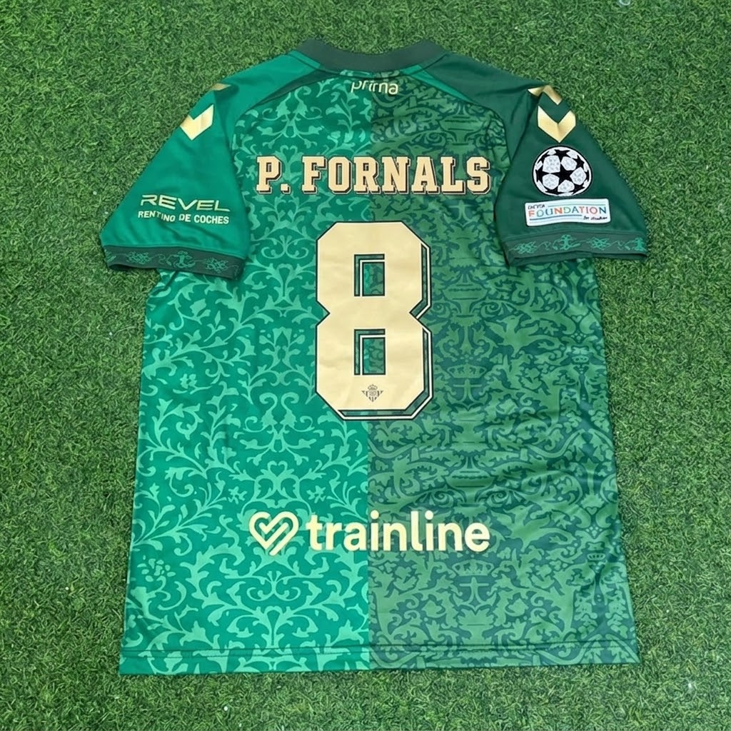 Real Betis 2027 Pablo Fornals #8 Away Champions League Patch Football Jersey