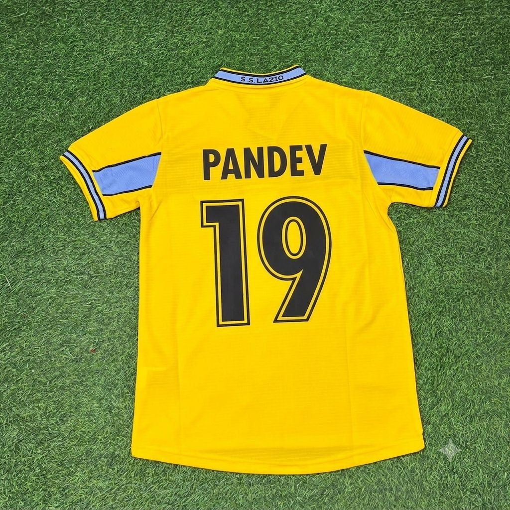 Goran Pandev Lazio Yellow Retro Football Jersey Kit
