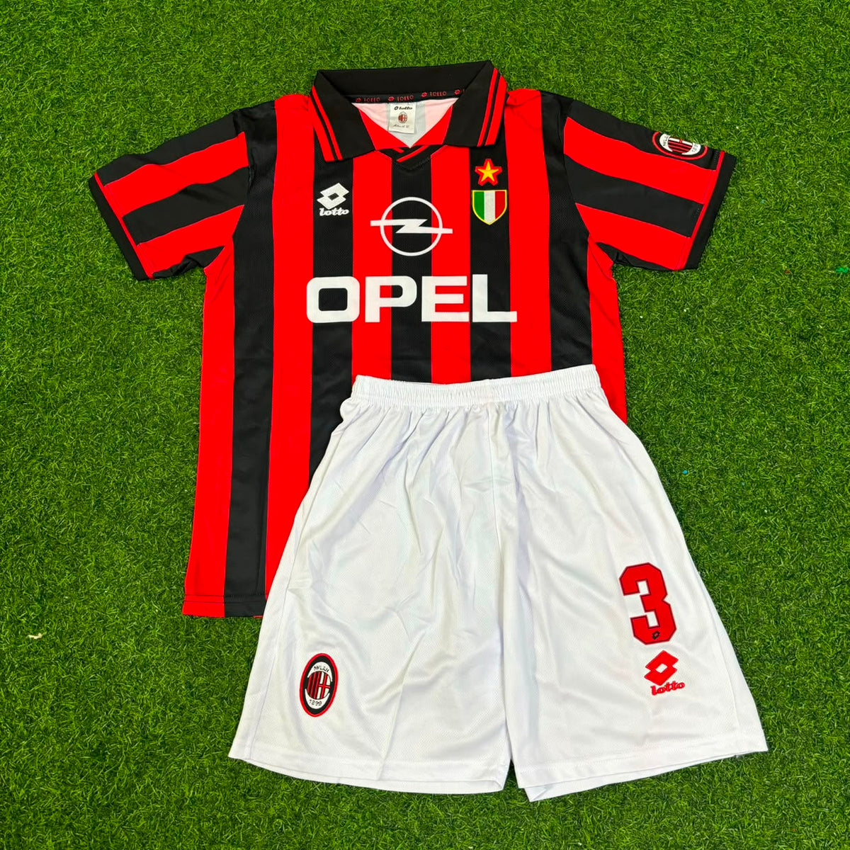AC Milan 1996-1997 Paolo Maldini Home Retro Kids Football Jersey