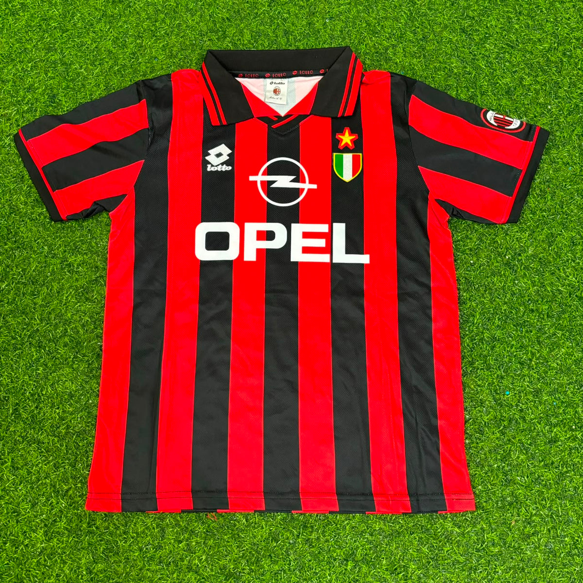 AC Milan 1996-1997 Paolo Maldini Home Retro Kids Football Jersey