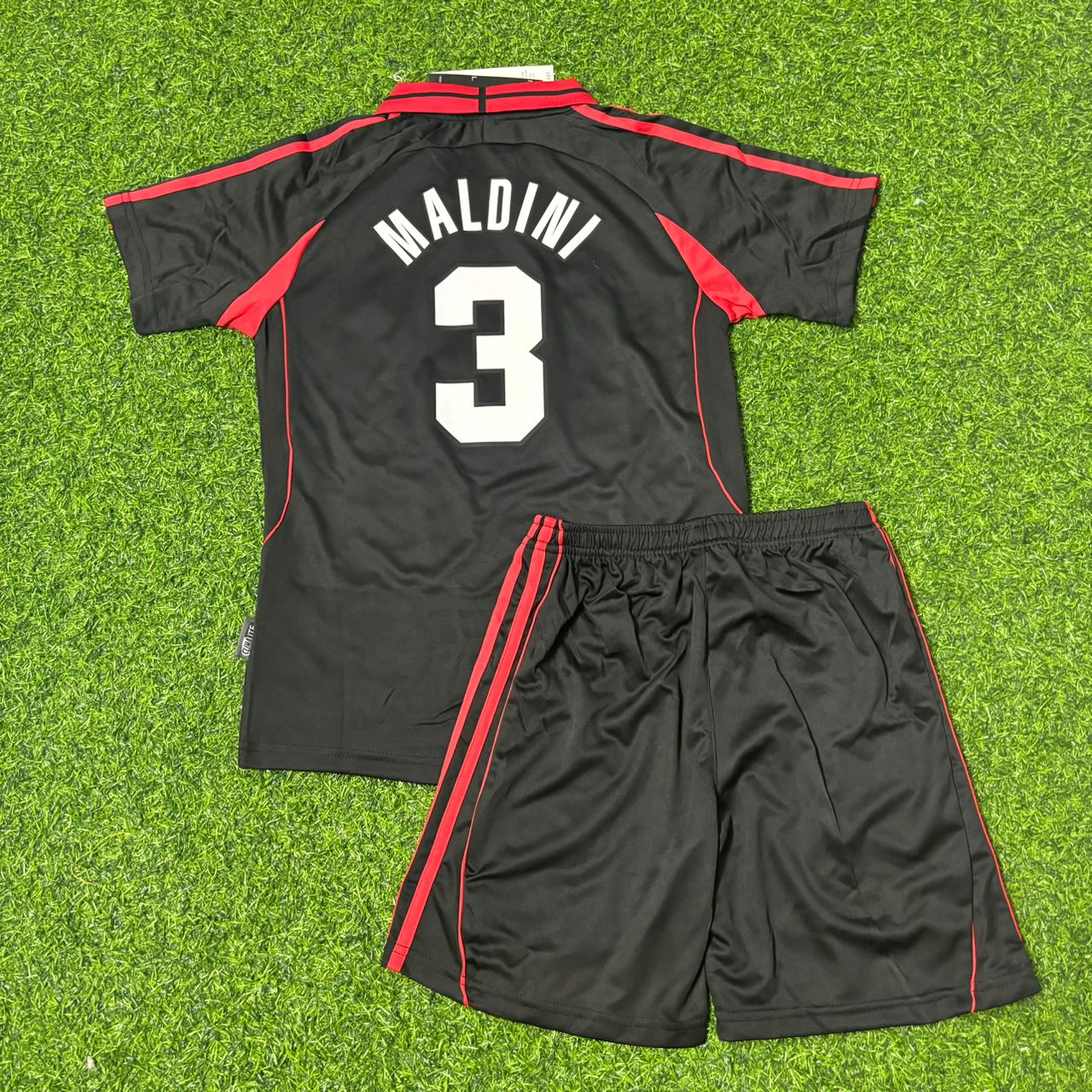 Paolo Maldini #3 AC Milan 2000-2001 Black Away Kids Retro Football Jersey