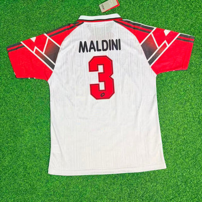 Paolo Maldini #3 AC Milan 1997 Away Retro Football Jersey Kit