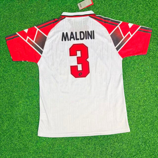 Paolo Maldini #3 AC Milan 1997 Away Retro Football Jersey Kit