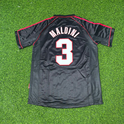 Paolo Maldini AC Milan 1998-1999 Black Retro Football Jersey Kit