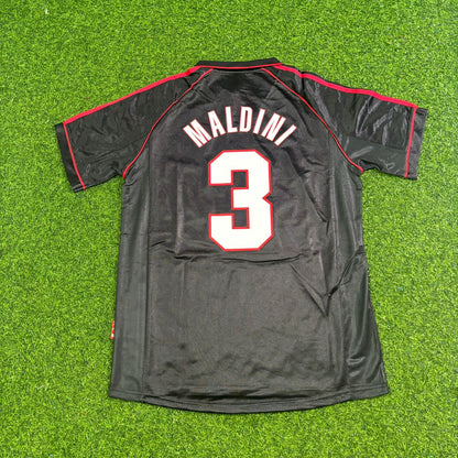 Paolo Maldini AC Milan 1998-1999 Black Retro Football Jersey Kit