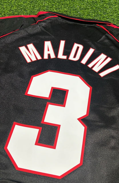Paolo Maldini AC Milan 1998-1999 Black Retro Football Jersey Kit