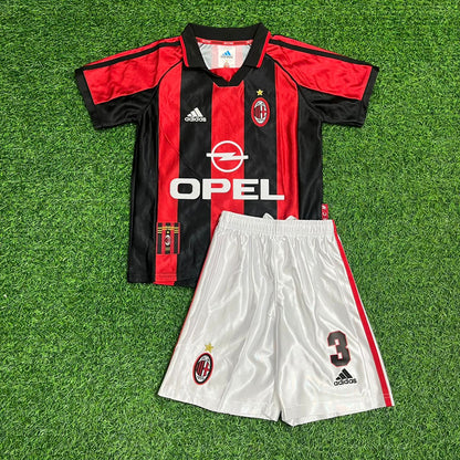 Paolo Maldini AC Milan 1998 1999 Retro Kids Soccer Kids Football Jersey Kit
